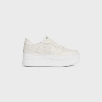 Zapatilla Block con cuña en piel de becerro