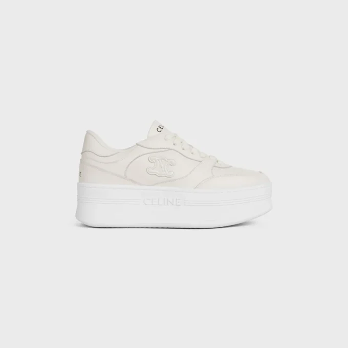 Zapatilla Block con cuña en piel de becerro