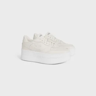 Zapatilla Block con cuña en piel de becerro