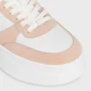Zapatilla con cuña en bloque de piel de becerro y ante Zapatilla con cuña en bloque de piel de becerro y ante
