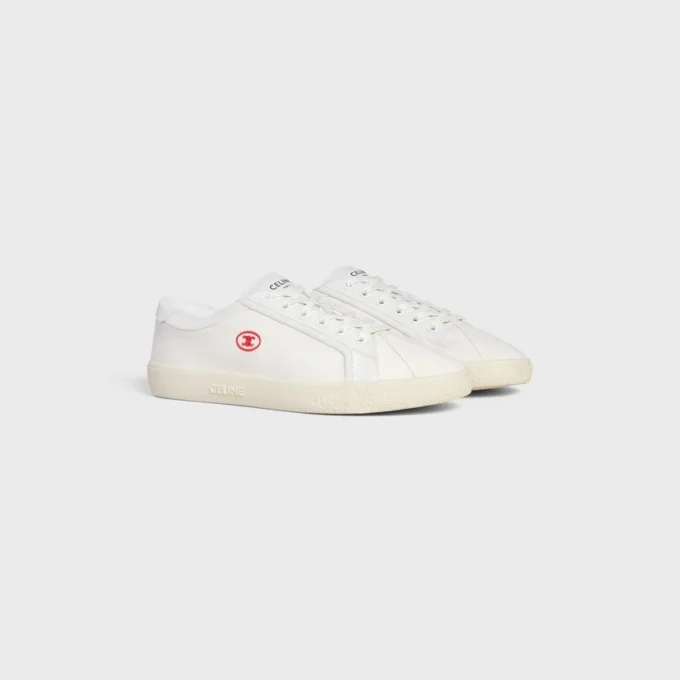 Zapatillas con cordones CELINE Lou Low con el logotipo Triomphe en lona y piel de becerro Zapatillas con cordones CELINE Lou Low con el logotipo Triomphe en lona y piel de becerro