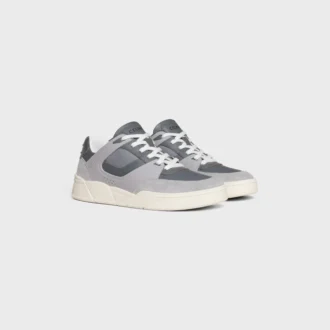 Zapatillas deportivas de cordones bajas CELINE Trainer Ct-09 en piel de becerro de gamuza, piel de becerro y malla