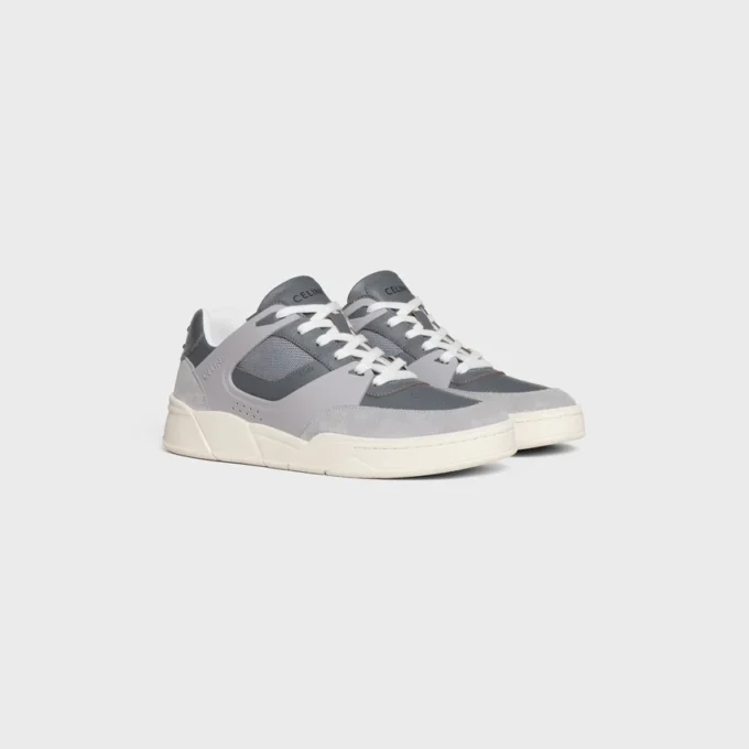 Zapatillas deportivas de cordones bajas CELINE Trainer Ct-09 en piel de becerro de gamuza, piel de becerro y malla Zapatillas deportivas de cordones bajas CELINE Trainer Ct-09 en piel de becerro de gamuza, piel de becerro y malla