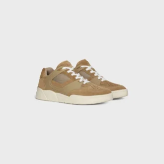Zapatillas deportivas de cordones bajas CELINE Trainer Ct-09 en piel de becerro de gamuza y malla