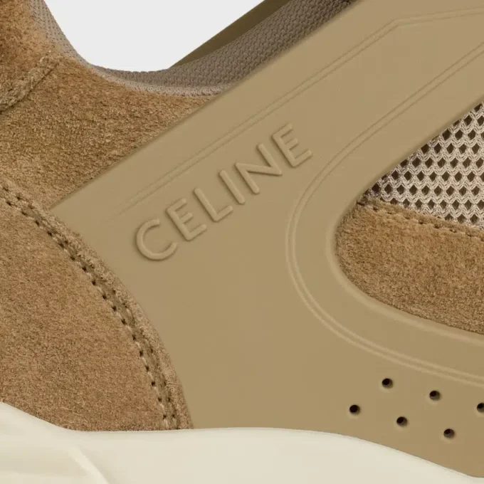 Zapatillas deportivas de cordones bajas CELINE Trainer Ct-09 en piel de becerro de gamuza y malla Zapatillas deportivas de cordones bajas CELINE Trainer Ct-09 en piel de becerro de gamuza y malla