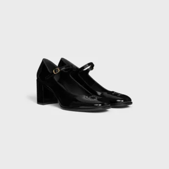 Zapatos CELINE Lily Perforated Triomphe Babies en piel de becerro charol
