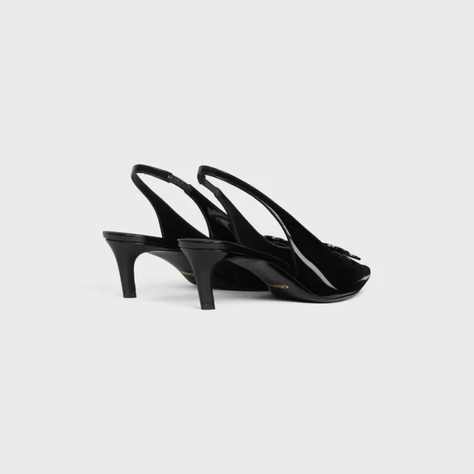 Zapatos de tacón Alma con talón abierto en piel de becerro charol
