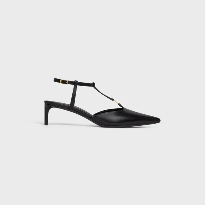 Zapatos de tacón bajo en piel de becerro