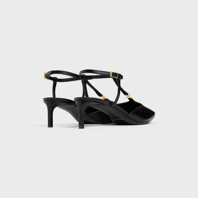 Zapatos de tacón bajo en piel de becerro