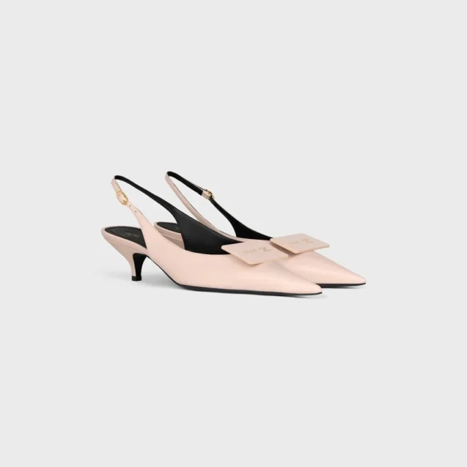 Zapatos de tacón con talón abierto de piel de cordero Zapatos de tacón con talón abierto de piel de cordero