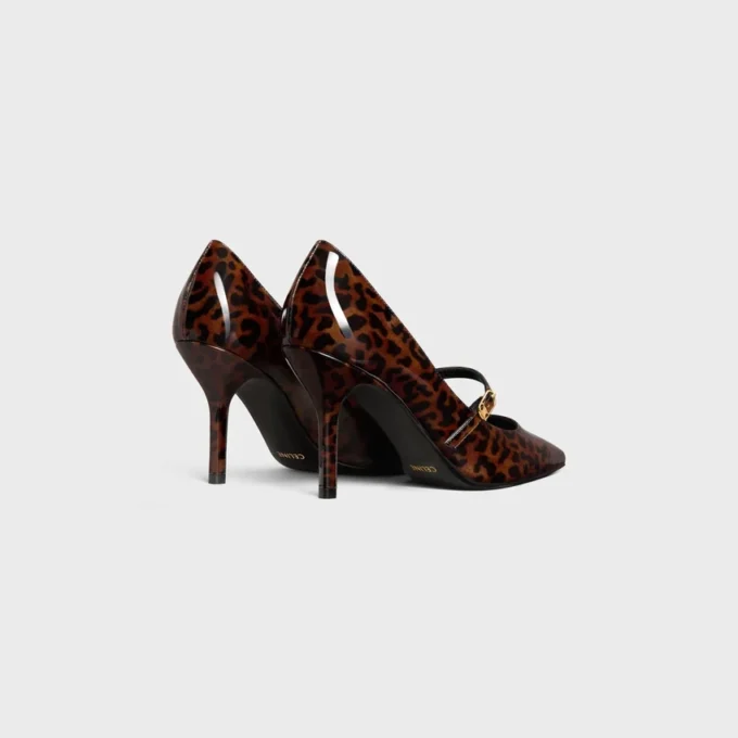 Zapatos de tacón con tiras CELINE Judy en piel de becerro charol estampada de leopardo Zapatos de tacón con tiras CELINE Judy en piel de becerro charol estampada de leopardo