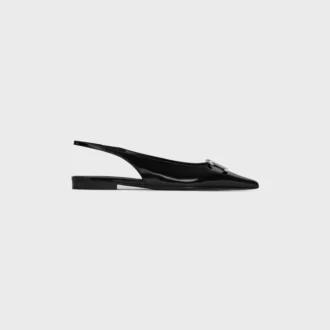 Zapatos planos con talón abierto CELINE Alma Triomphe en piel de becerro brillante